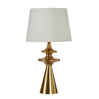 Skye Symphony Table Lamp antique brass off white linen shade art deco