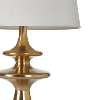 Skye Symphony Table Lamp antique bass off white linen shade