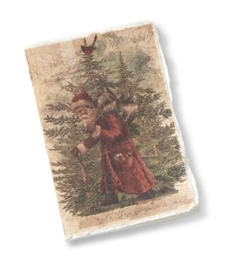 Soft Cover Deckle Edge 6" Christmas Journal Assorted santa tree evergreen note pad