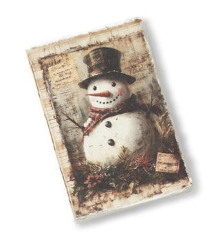 Soft Cover Deckle Edge 6" Christmas Journal Assorted snowman note pad