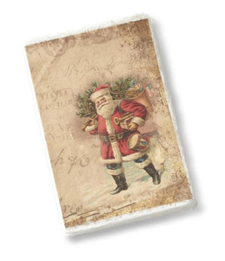 Soft Cover Deckle Edge 6" Christmas Journal Assorted toy bag drum horn red santa note pad