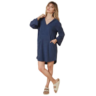 Softies Terry Hooded Lounger in Midnight navy robe romper