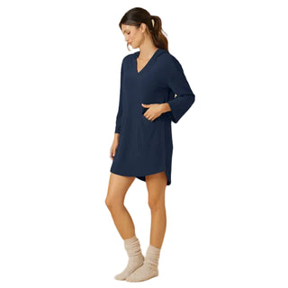 Softies Terry Hooded Lounger in Midnight navy dress robe lounge