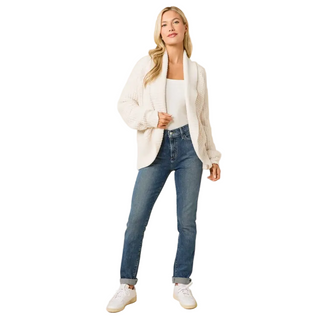 Softies Waffle Marshmallow Cocoon Cardigan in Almond