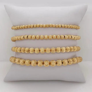 Sophie 14K Gold Filled Corrugated Beaded Bracelet hypoallergenic nickel free waterproof tarnish free