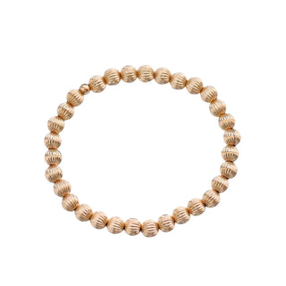 Sophie 14K Gold Filled Corrugated Beaded Bracelet 6mm hypoallergenic nickel free waterproof tarnish free sensitive skin