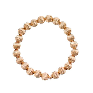 Sophie 14K Gold Filled Corrugated Beaded Bracelet 7mm hypoallergenic nickel free waterproof tarnish free sensitive skin