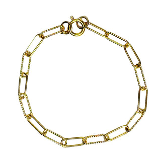 Sophie Paperclip 18k Gold Plate Bracelet hypoallergenic nickel free  sensitive skin