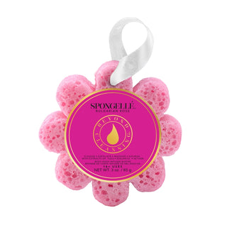 Spongellé Bulgarian Rose Wild Flower Bath Sponge with white ribbon