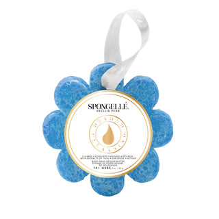 Spongellé Freesia Pear Wild Flower Soap Sponge with white ribbon