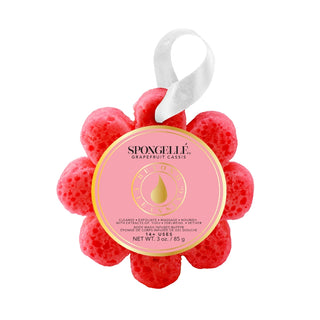 Spongellé Grapefruit Cassis Wild Flower Soap Sponge with white ribbon