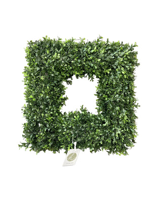 Spring Boxwood Square Wreath 16"
