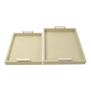 Stanford Tray Assorted cream fabric covered mother of pearl