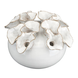 Starflower Vase white ceramic gold petal flower