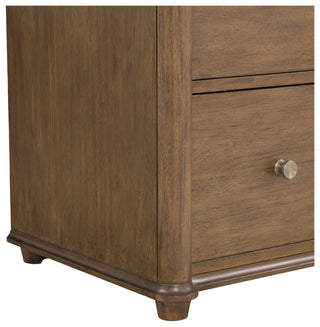 Stewart Seven Drawer Dresser rich brown stain brushed brass knob acacia wood