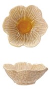 Stoneware Flower Shaped Bowl Reactive Glaze Assorted orange