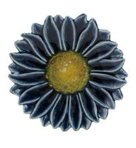 Stoneware Flower Shaped Plated Reactive Glaze Assorted navy yellow center