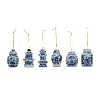 Stoneware Ginger Jar Assorted Ornament blue and white chinoiserie