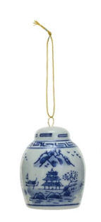 Stoneware Ginger Jar Assorted Ornament blue and white chinoiserie