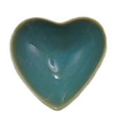 Stoneware Heart Shaped Dish, 4 Colors blue