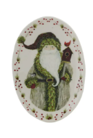 Stoneware Plate with Santa and Berries Border Assorted bird house birdhouse