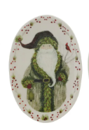 Stoneware Plate with Santa and Berries Border Assorted cardinal bird