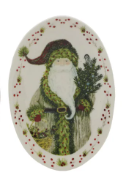 Stoneware Plate with Santa and Berries Border Assorted Christmas tree