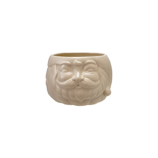 Stoneware Santa Head Shaped Bottle Cooler Christmas cream