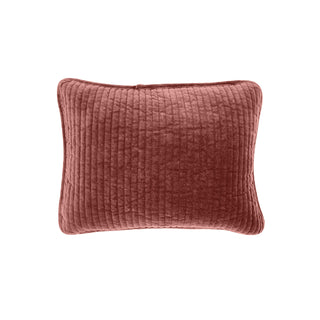 Stonewashed Cotton Velvet Boudoir Pillow in Salmon