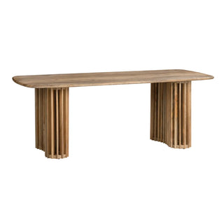 Sullivan Dining Table light natural stain slats modern