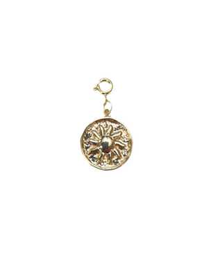 Sun on Gold Round Clip Charm