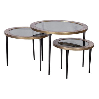 Sundries Antique Copper Set of 3 Nesting Cocktail Tables
