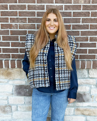 THML Plaid Tweed Vest