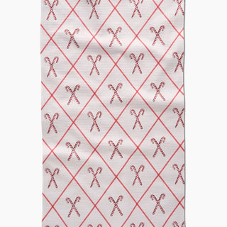 Geometry Festive Candy Canes Tea Towel