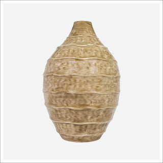 Textured beige vase on a white background. Tall Goya Vase