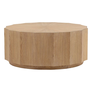Tamsin Coffee Table in Natural round rubber wood oak scallop