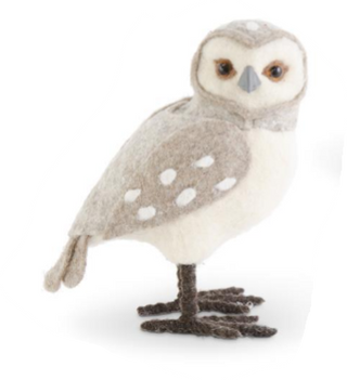 Tan & Cream Wool Owl Assorted