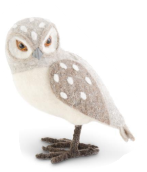 Tan & Cream Wool Owl Assorted