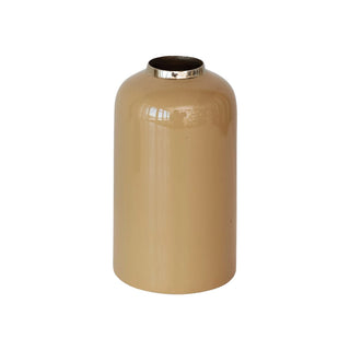 Tan Enameled Metal Vase