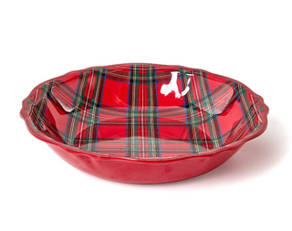 Tartan Traditions Melamine Bowl blue red white yellow plaid Christmas holiday dishwasher safe
