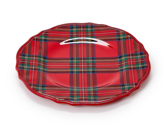 Tartan Traditions Melamine Salad/Desser Plate Christmas blue red white holiday dishwasher safe 