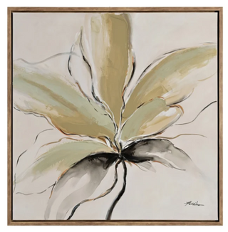Taupe Floral Framed Artwork