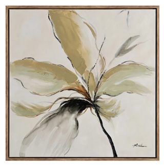 Taupe Floral II Framed Artwork