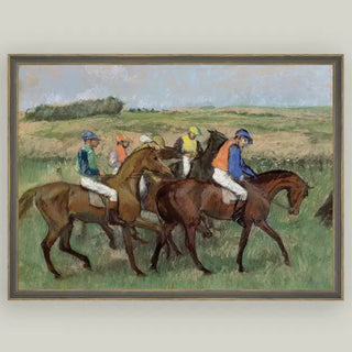 The Races Framed Antique Art 15"x11"