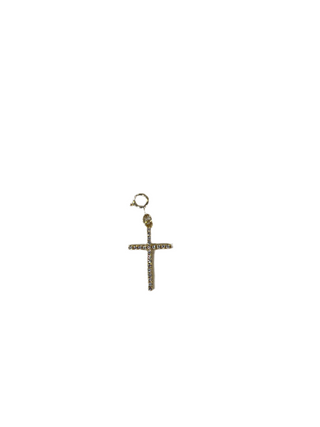 Thin Crystal & Gold Cross Clip Charm