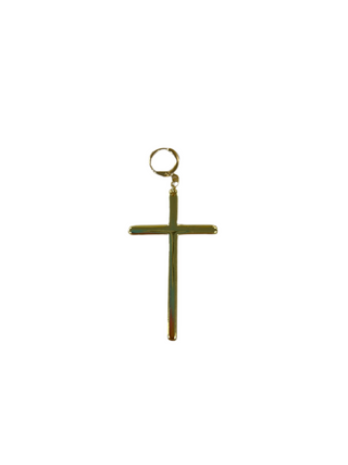 thin gold cross scarf charm