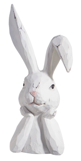 Thinking Rabbit Bust, Assorted 2 paw easter spring white distress bunny