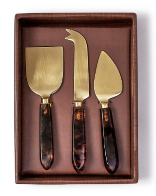 Tortoise Swirl Cheese Knives