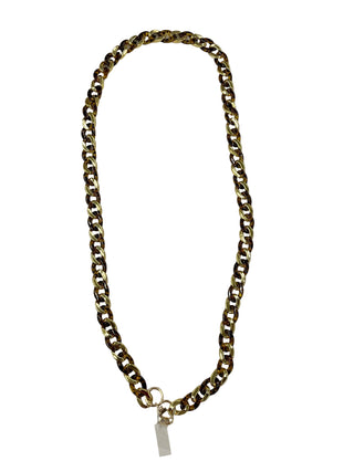 Tortoise and Gold Twisted Link Crossbody or Phone Strap