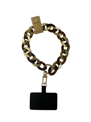 Tortoise and Gold Twisted Link Wristlet or Phone Strap